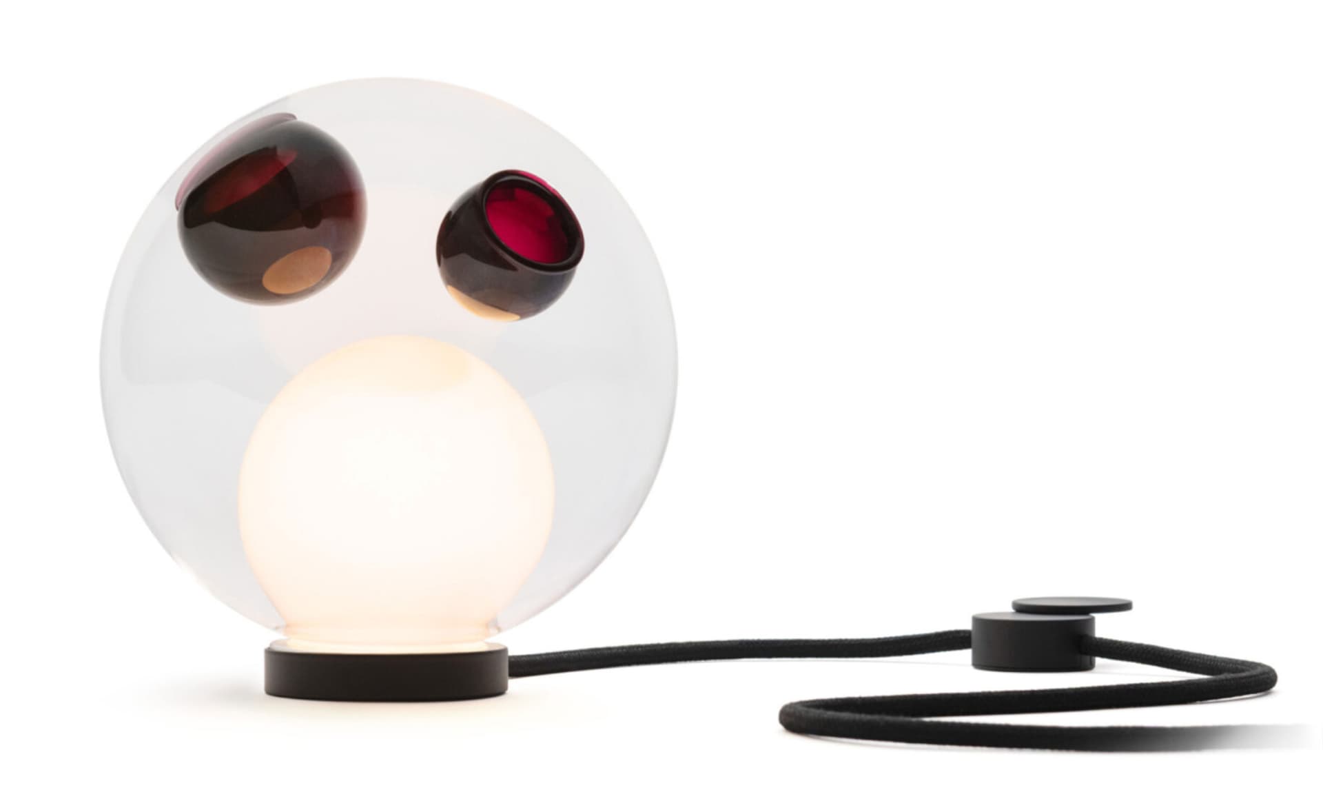Bocci 28t Table Lamp / LED - 3000K / black / clear with pink 2 inclusions