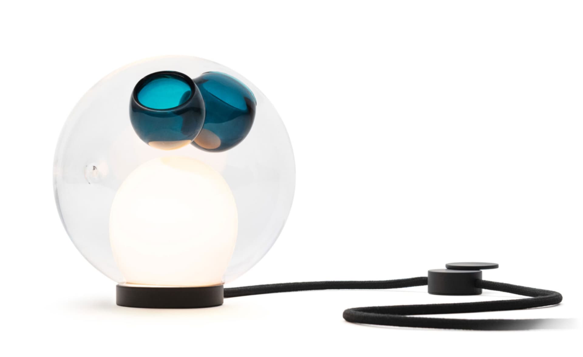 Bocci 28t Table Lamp / LED - 3000K / black / clear with blue 1 inclusions