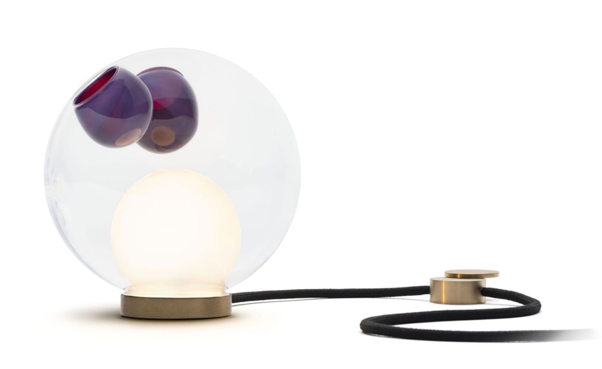 Bocci 28t Table Lamp / LED - 2500K / brass / clear with purple 1 inclusions
