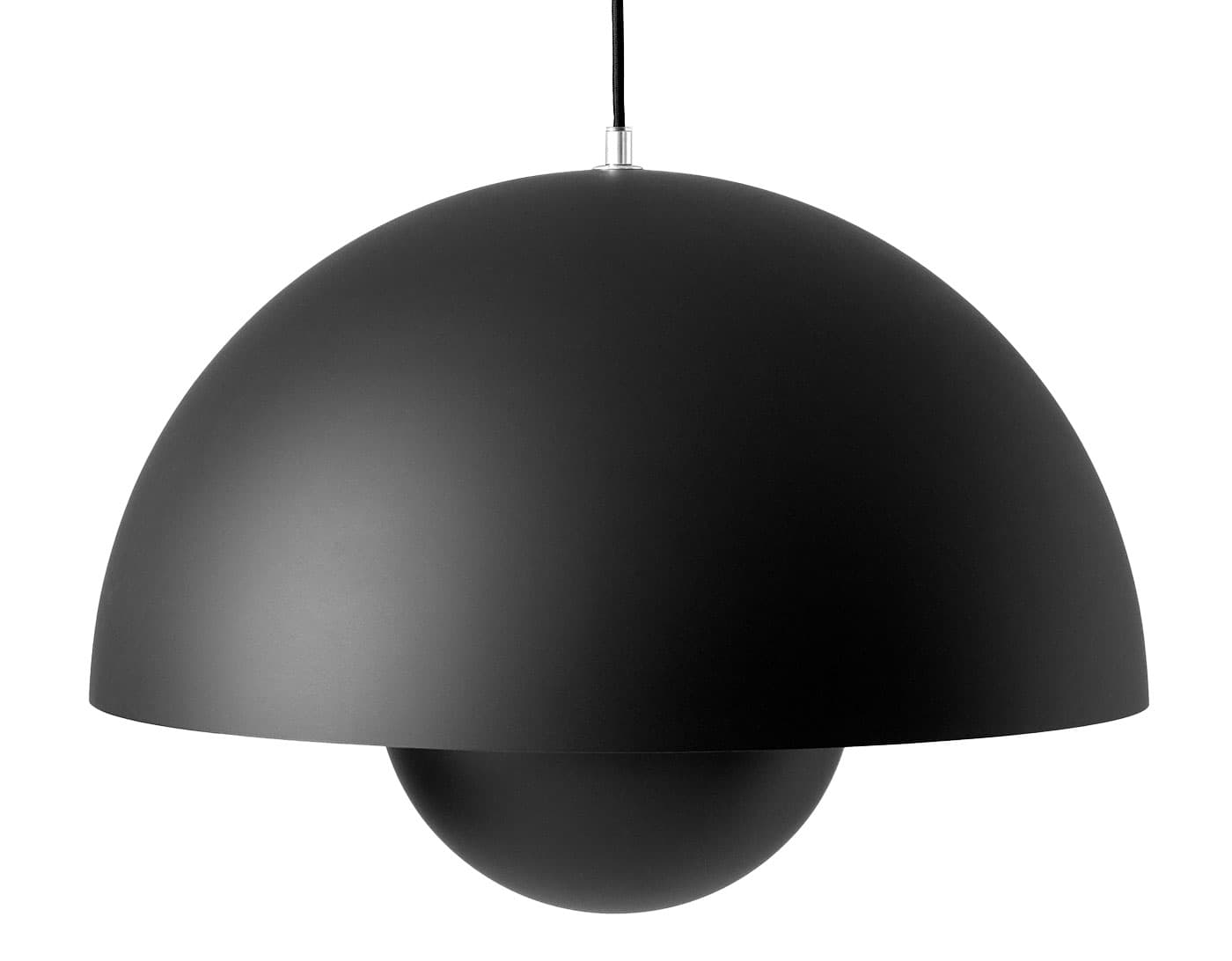 Flowerpot VP2 Pendant Lamp / matte black / matching cord