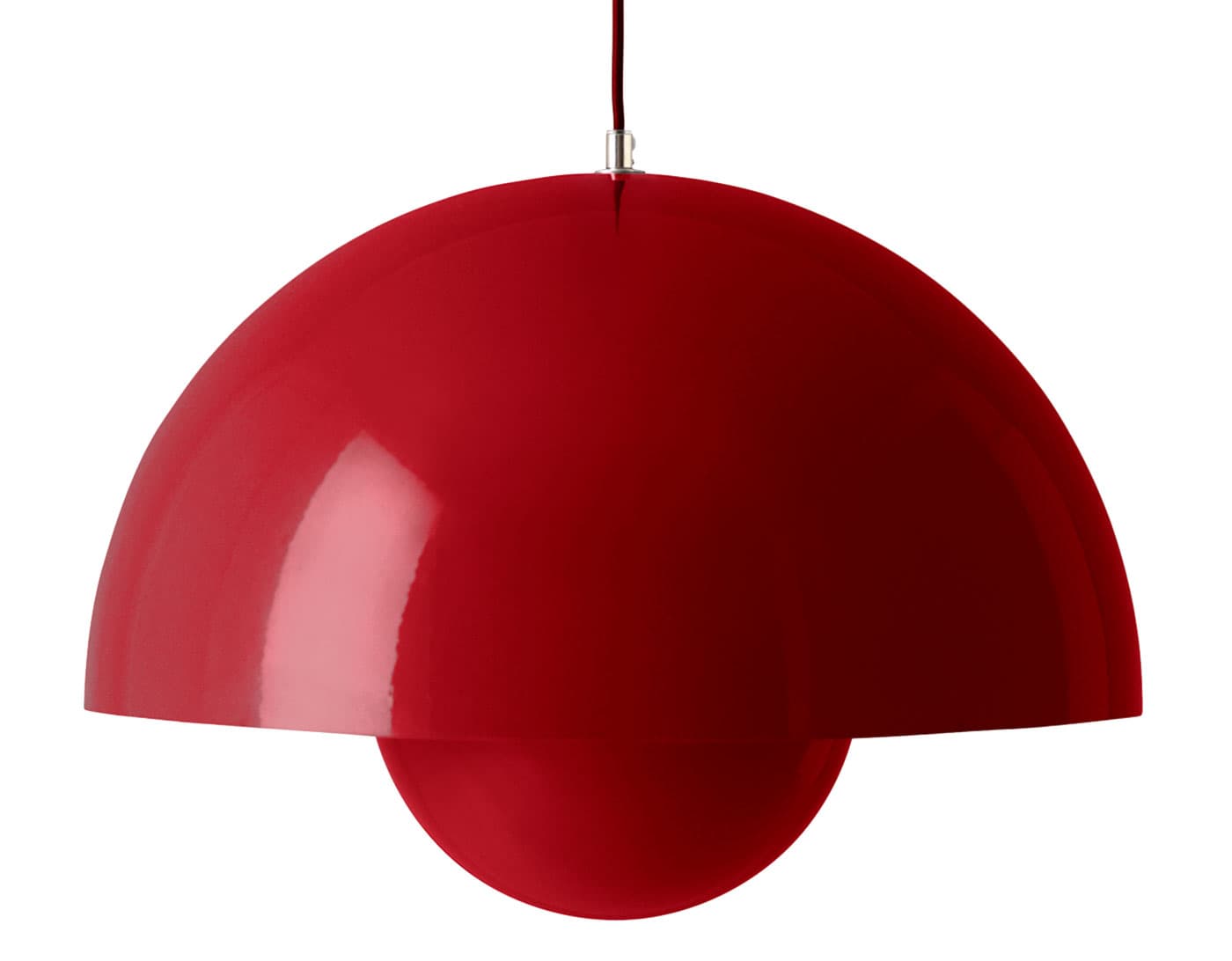 Flowerpot VP2 Pendant Lamp / vermillion red / matching cord