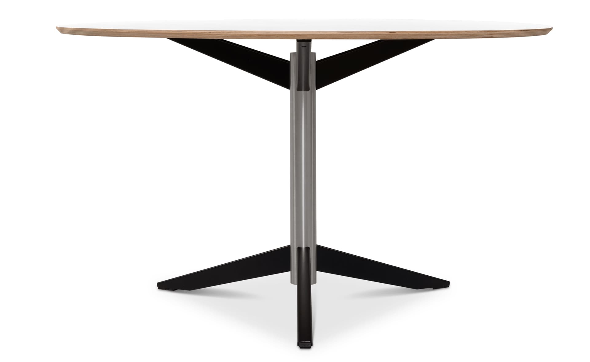 TE06 Dining Table / fenix - white top / stainless steel base