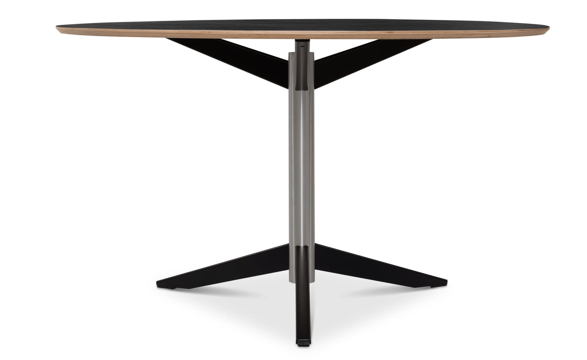TE06 Dining Table / fenix - black top / stainless steel base