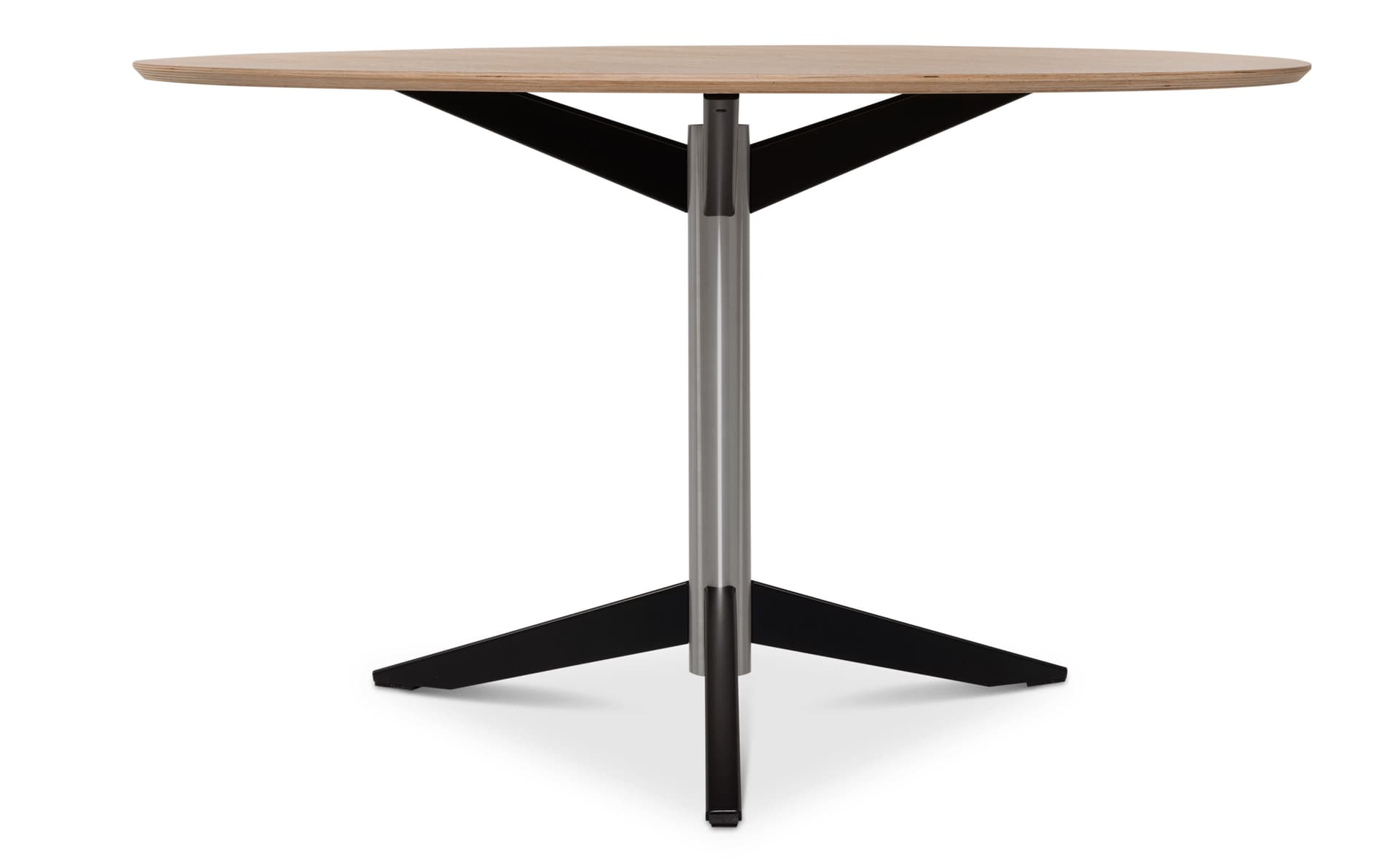 TE06 Dining Table / oak - natural top / stainless steel base