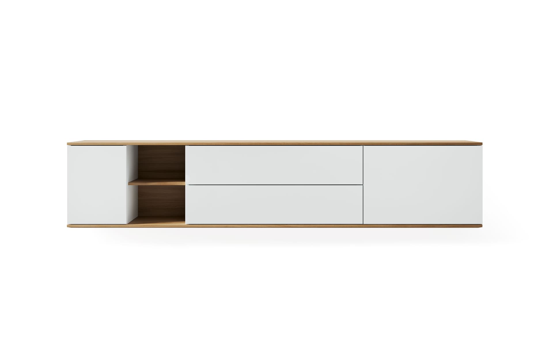 78.75" width - natural oak / salt / salt / salt / standard, cable feedthrough underneath