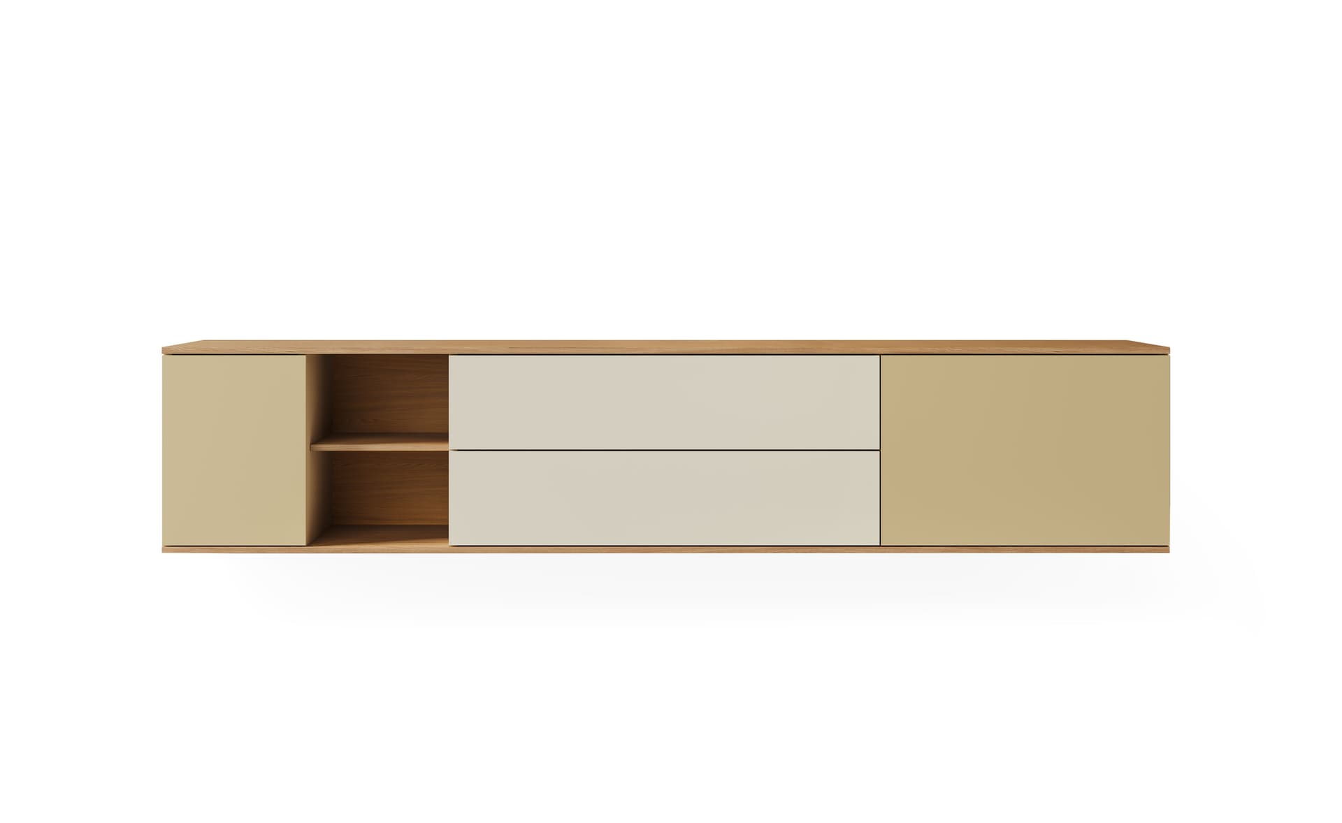 78.75" width - natural oak / sepia / parchment / sepia / add cable feedthrough on top (in addition to standard)