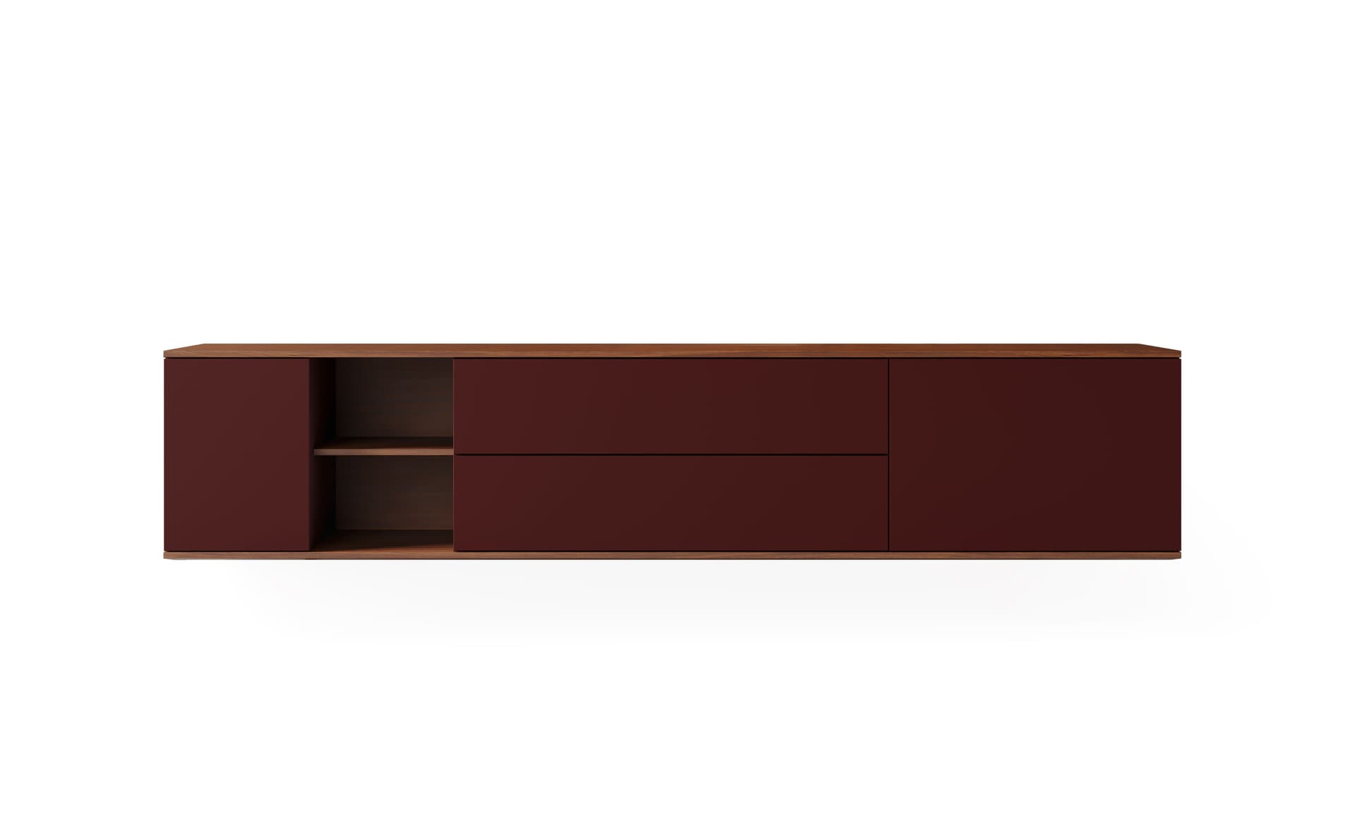 78.75" width - natural walnut / mahogany / mahogany / mahogany / add cable feedthrough on top (in addition to standard)