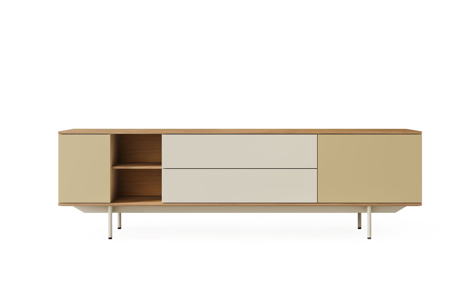 78.75" width - natural oak / sepia / parchment / sepia / parchment / standard, cable feedthrough underneath