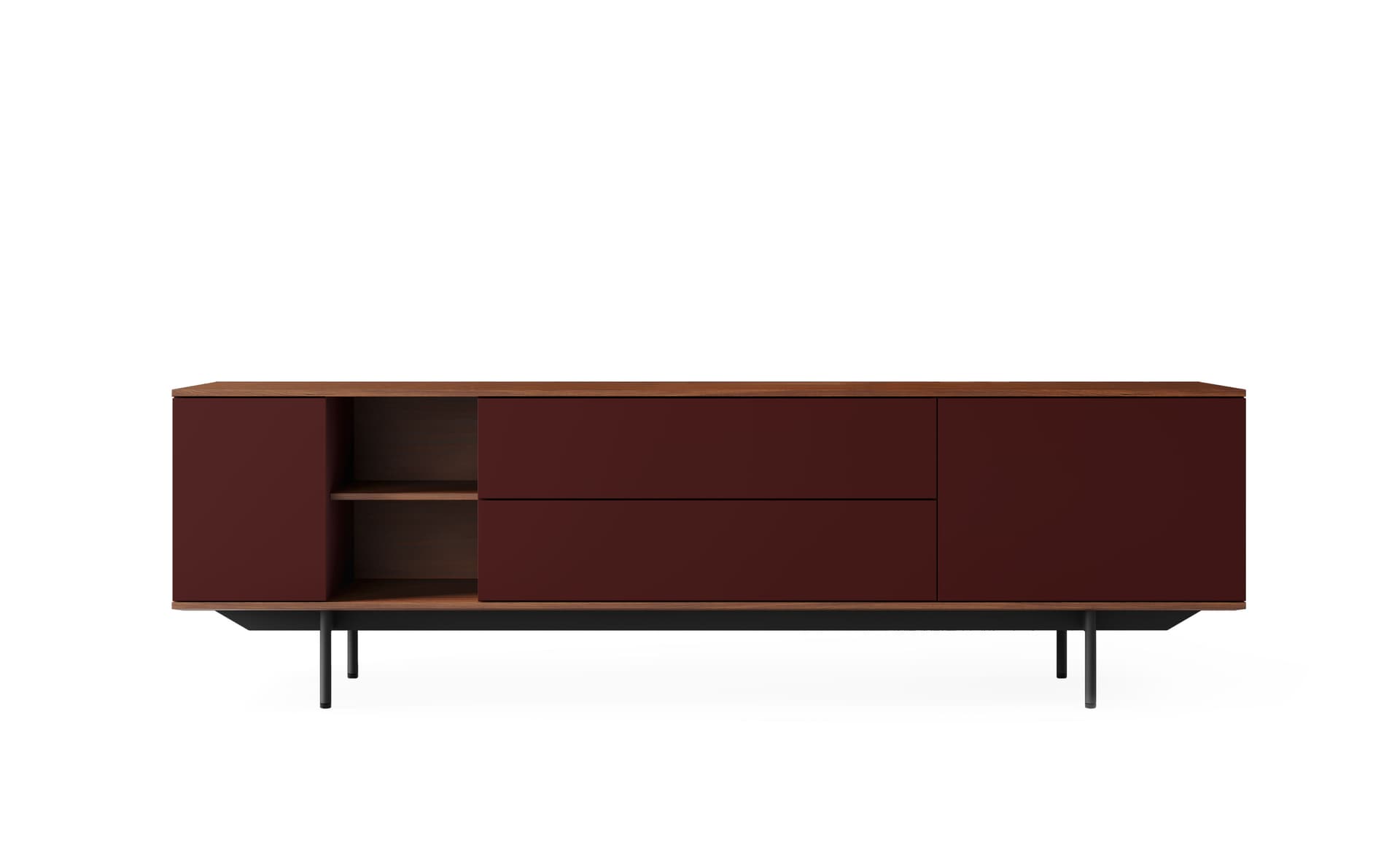 78.75" width - natural walnut / mahogany / mahogany / mahogany / black / add cable feedthrough on top (in addition to standard)