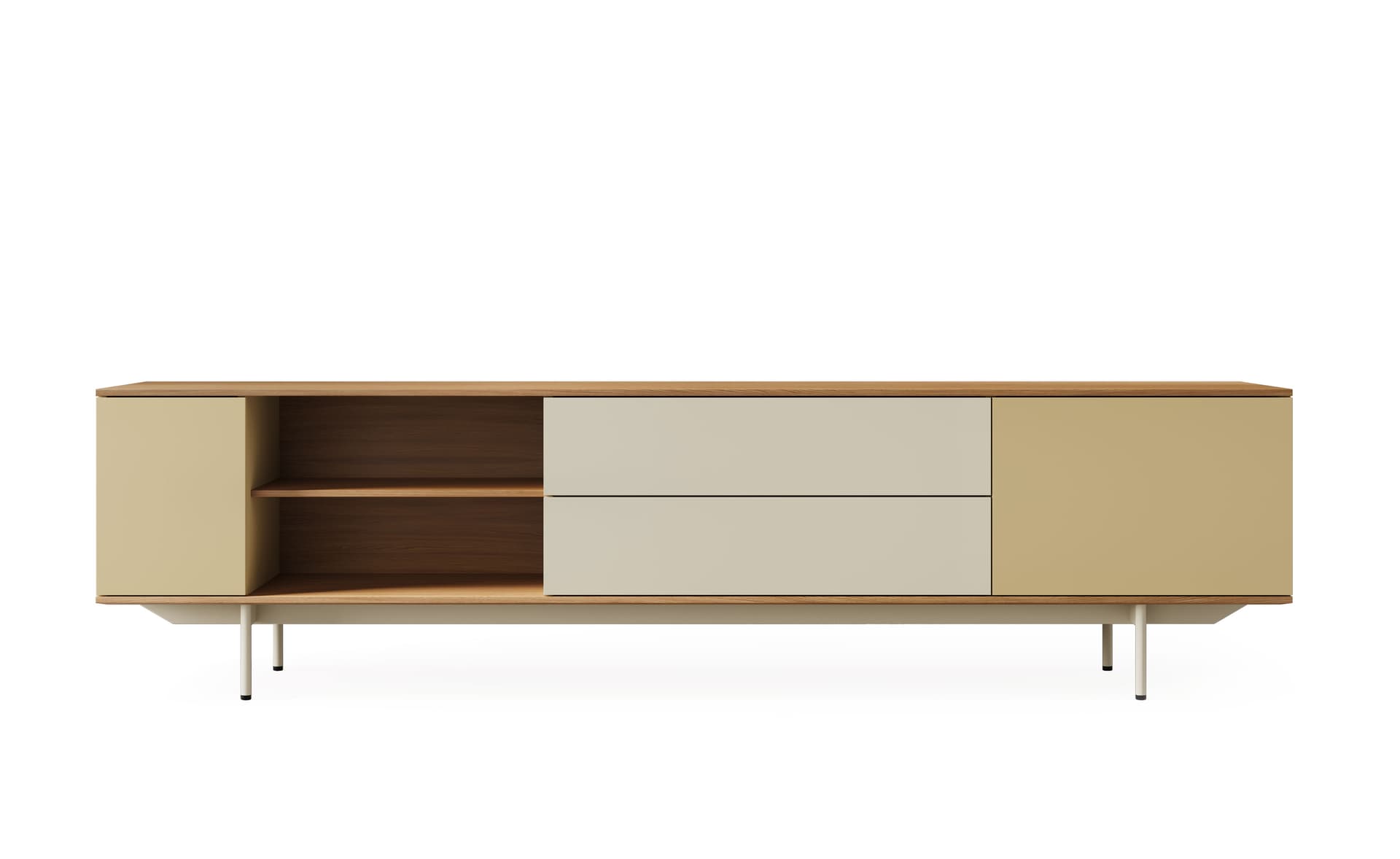 89.8" width - natural oak / sepia / parchment / sepia / parchment / standard, cable feedthrough underneath