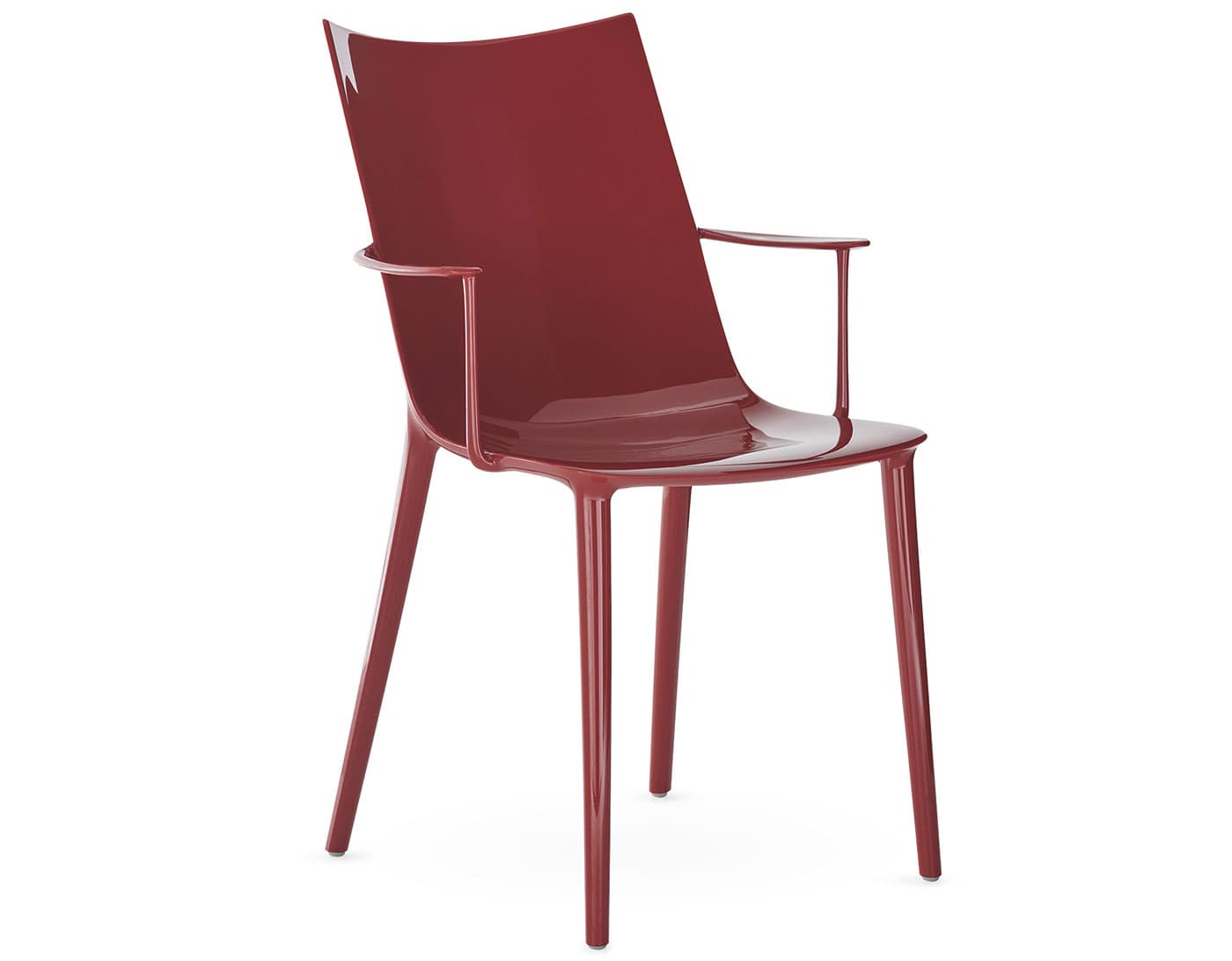 H.H.H. Dining Armchair / glossy - burgundy