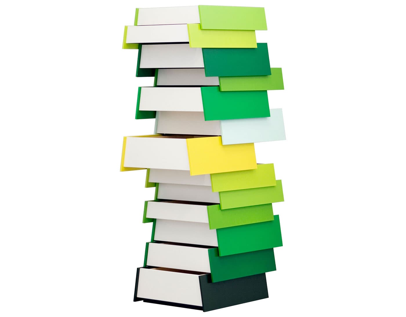 Stack Storage Unit / 13 drawer - green palette