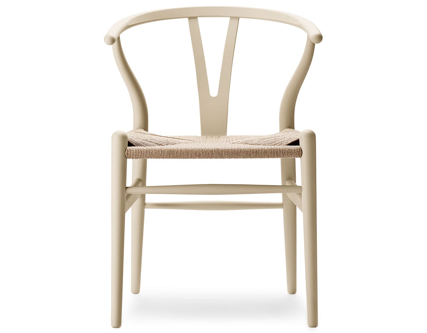 ch24 wishbone chair limited edition soft colors / beech, soft barley / natural papercord seat (NCS S2010-Y20R) / no added cushion