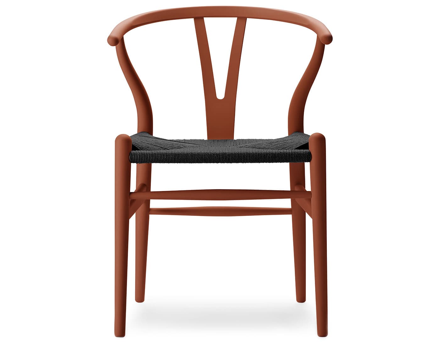 ch24 wishbone chair limited edition soft colors / beech, soft terracotta / black papercord seat (NCS S3560-Y70R) / no added cushion