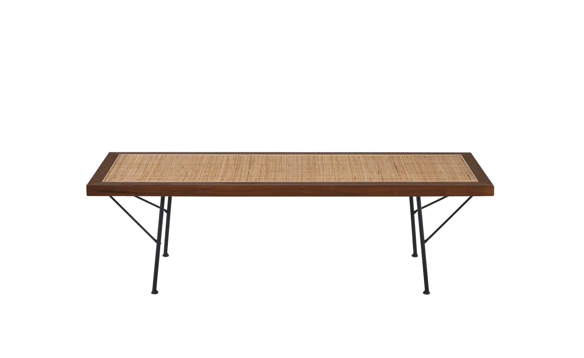 Nelson Cane Bench / 48" width - cane / walnut / black