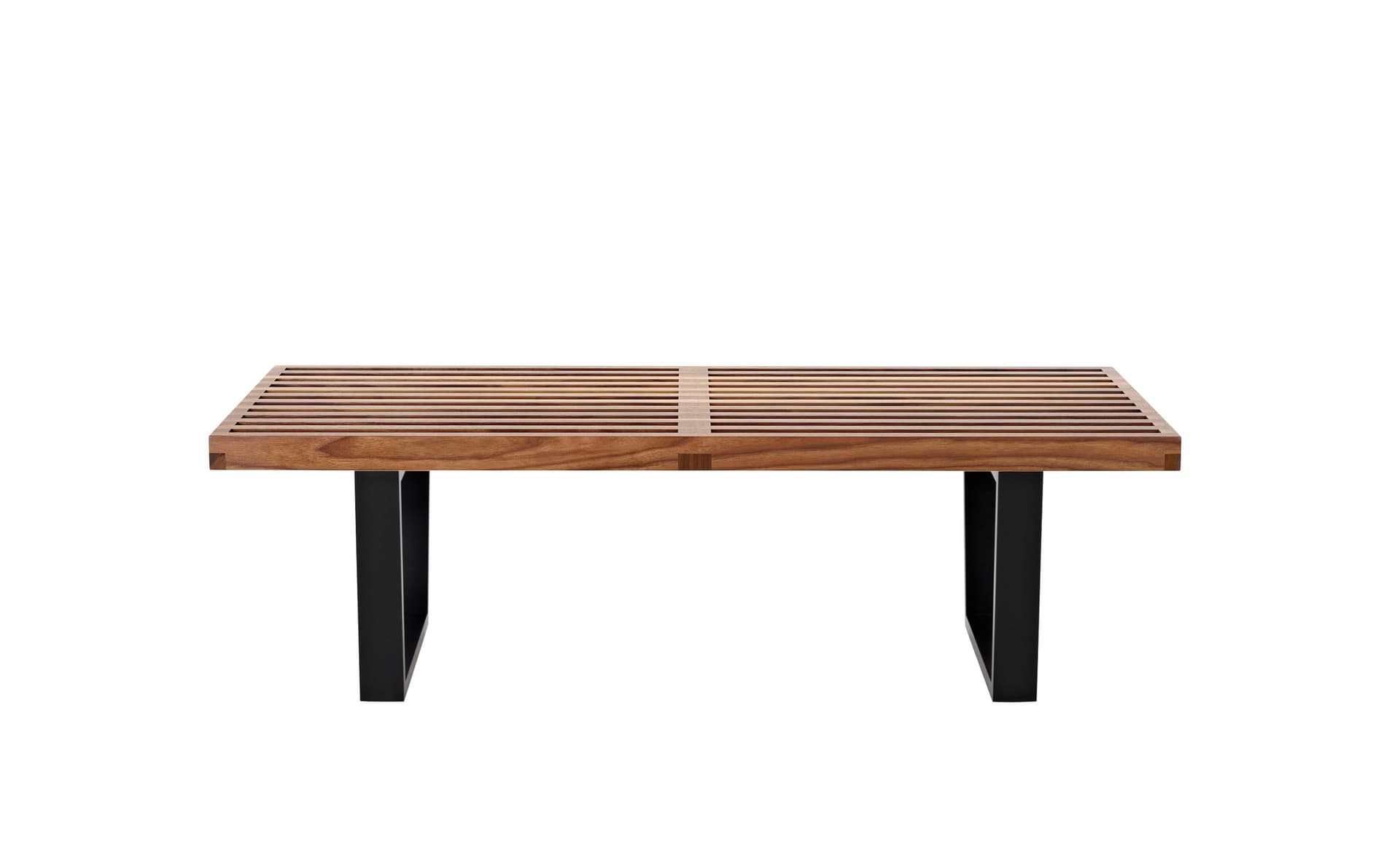 george nelson platform bench with wood base / 48" width - walnut / ebonized wood