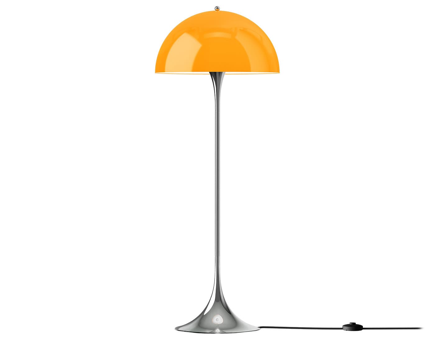 Panthella 500 Floor Lamp / opal orange / chrome