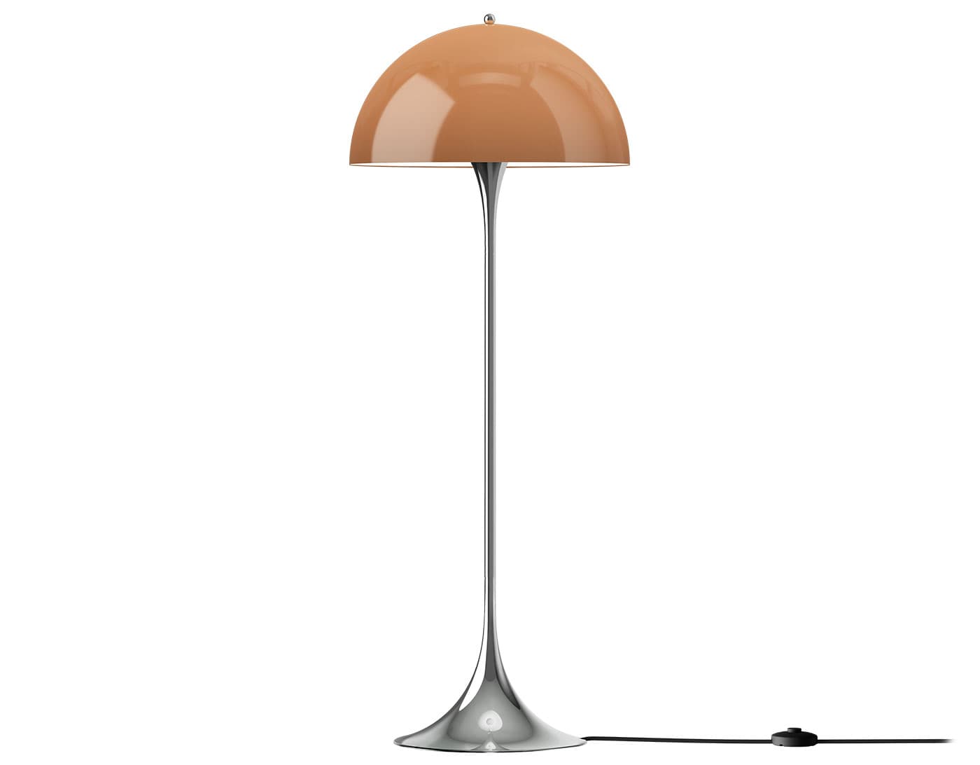 Panthella 500 Floor Lamp / opal brown / chrome