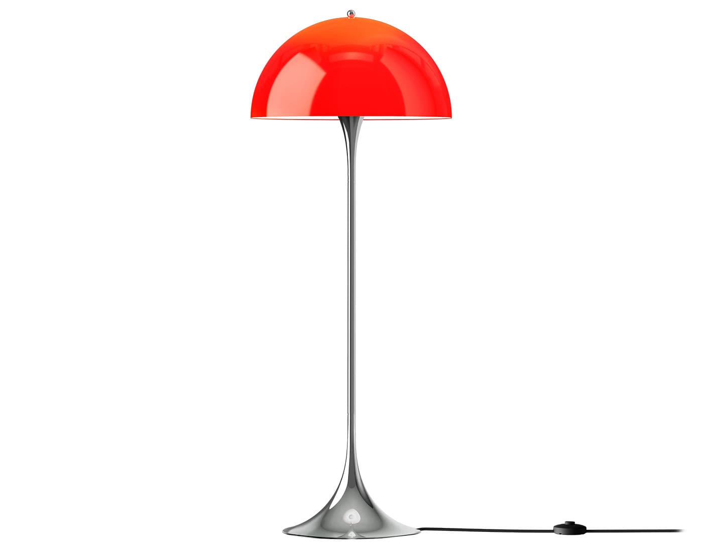 Panthella 500 Floor Lamp / opal red / chrome