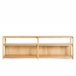 open plan long and low bookcase