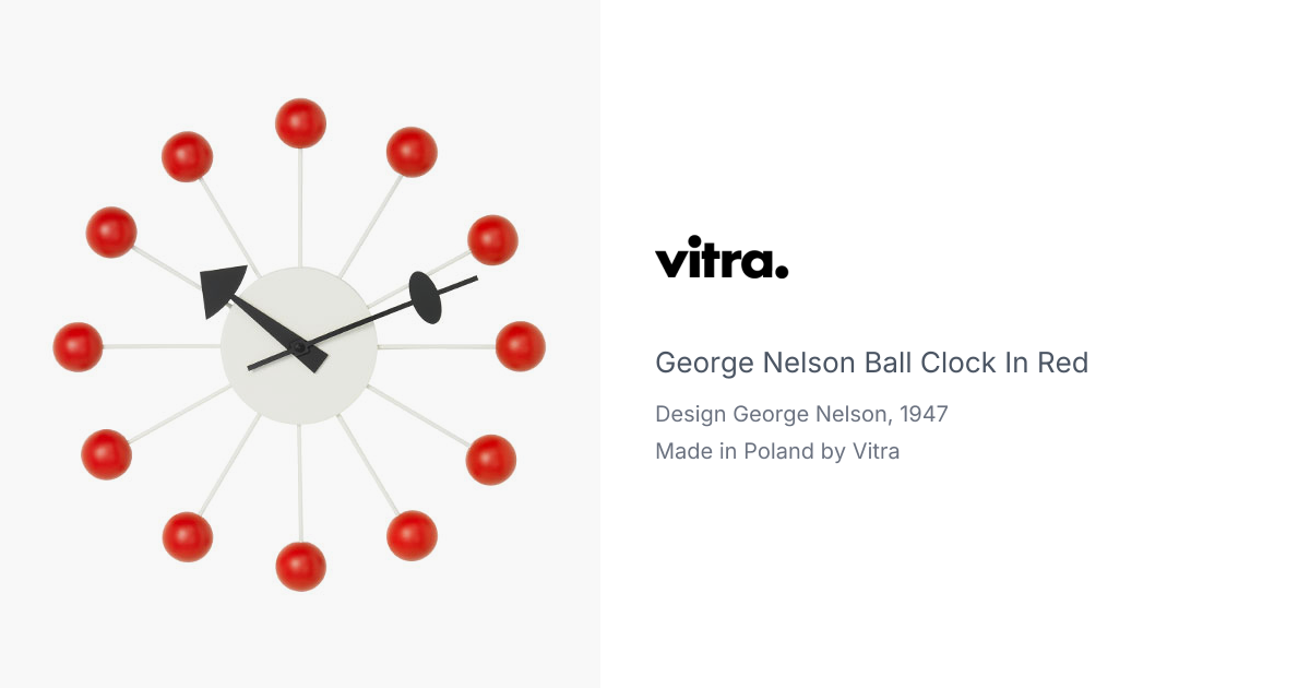 George Nelson Red Ball Clock by Vitra | hive