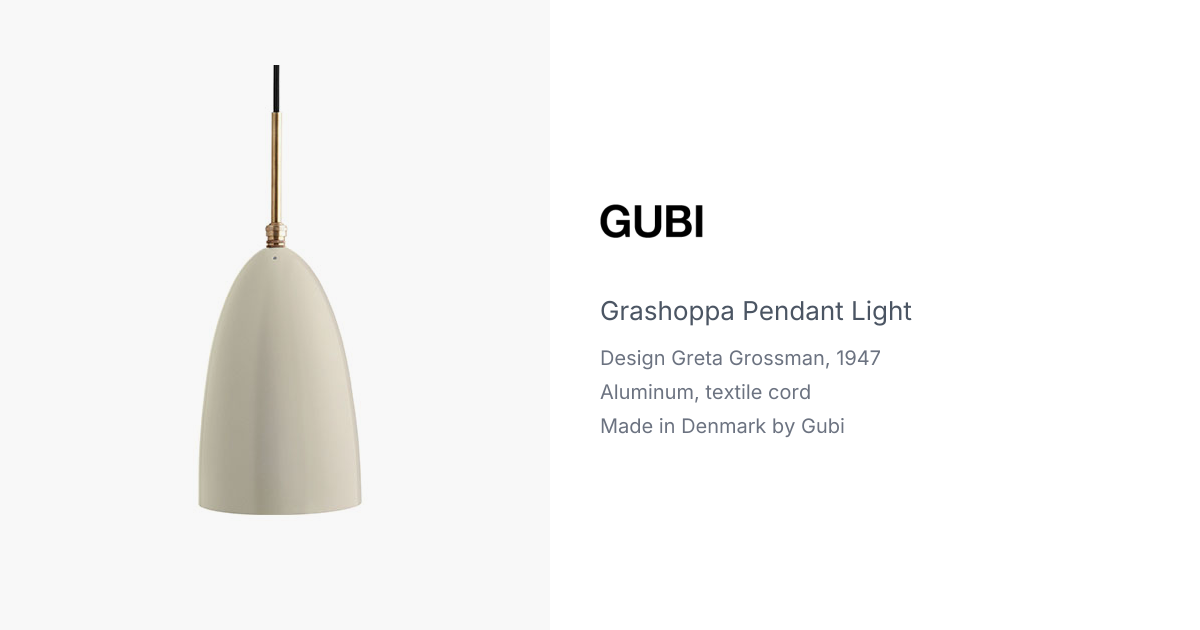 Grashoppa Pendant Light by Greta Grossman for Gubi | hive