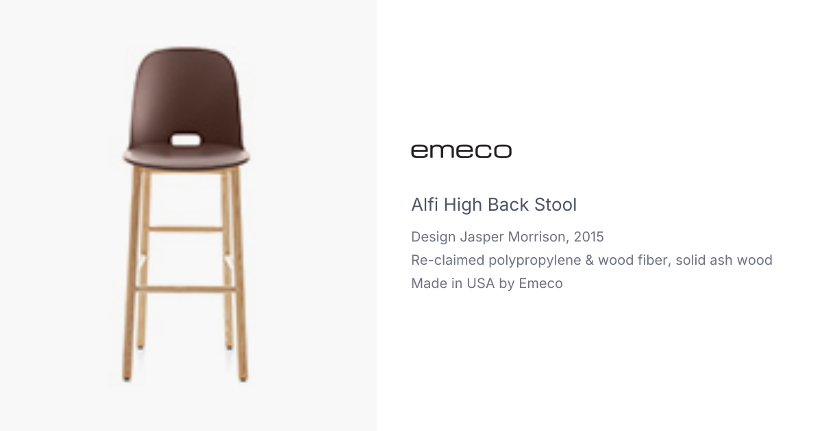 Alfi High Back Stool by Jasper Morrison for Emeco | hive