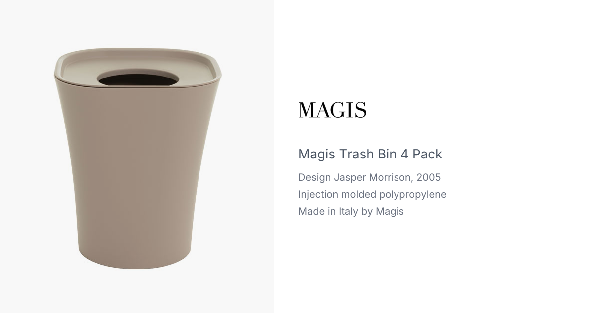 Trash Bin 4-pack by Jasper Morrison for Magis | hive