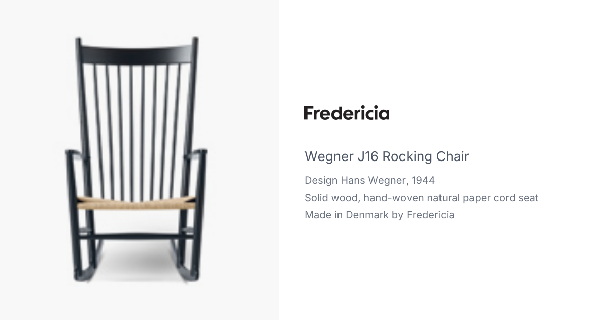 J16 Rocking Chair by Hans Wegner produced by Fredericia | hive