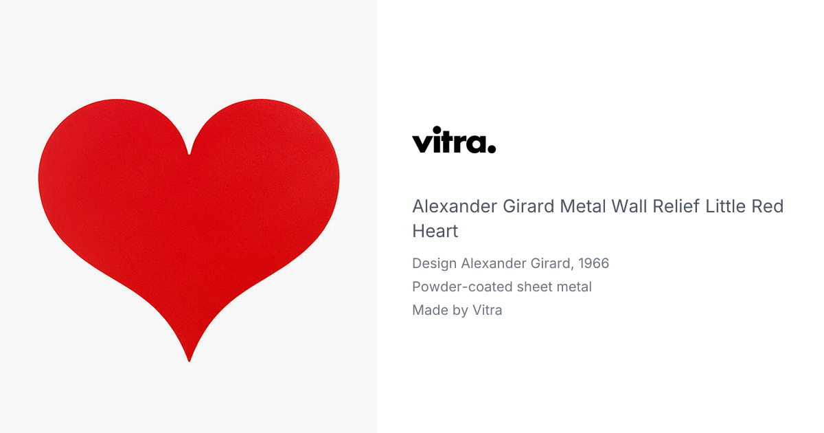 alexander girard metal wall relief little red heart | hive