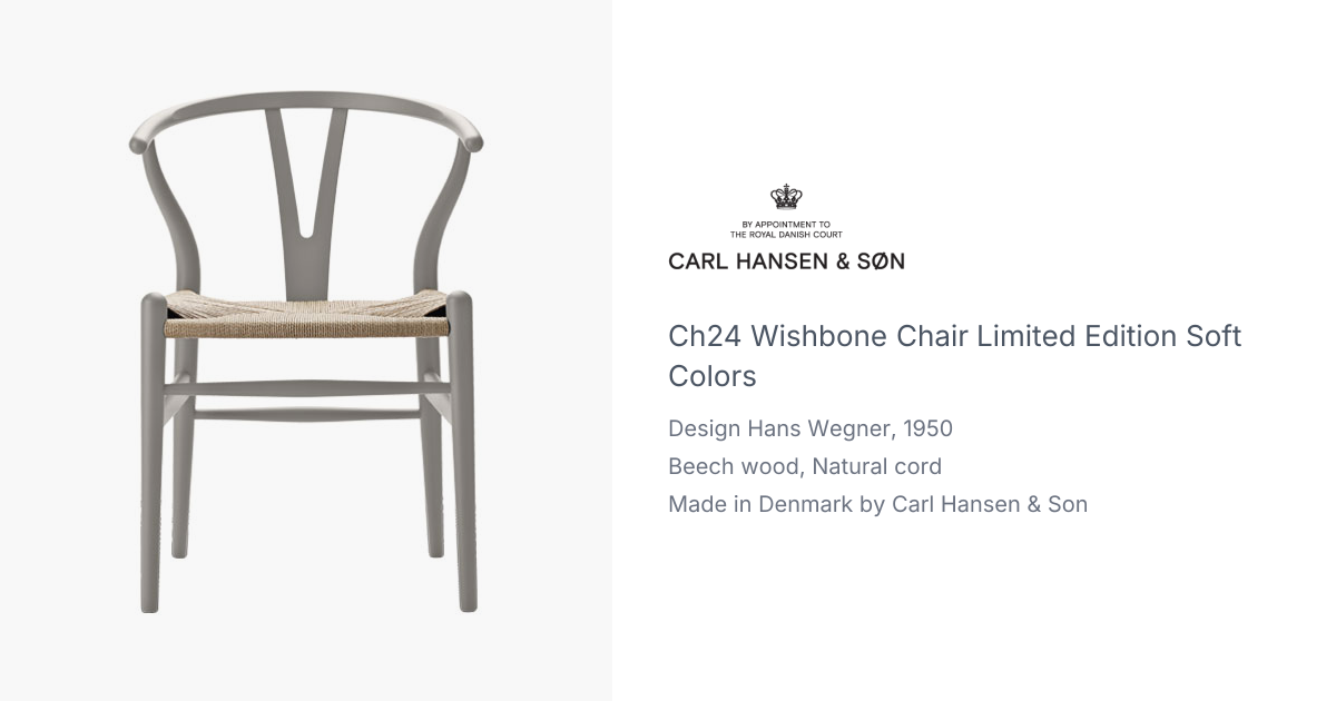CH24 Wishbone Chair Limited Edition Soft Colors by Hans Wegner for 