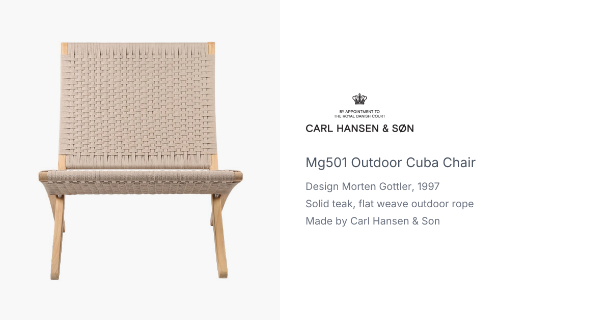 MG501 Outdoor Cuba Chair by Morten Gottler for Carl Hansen & son | hive