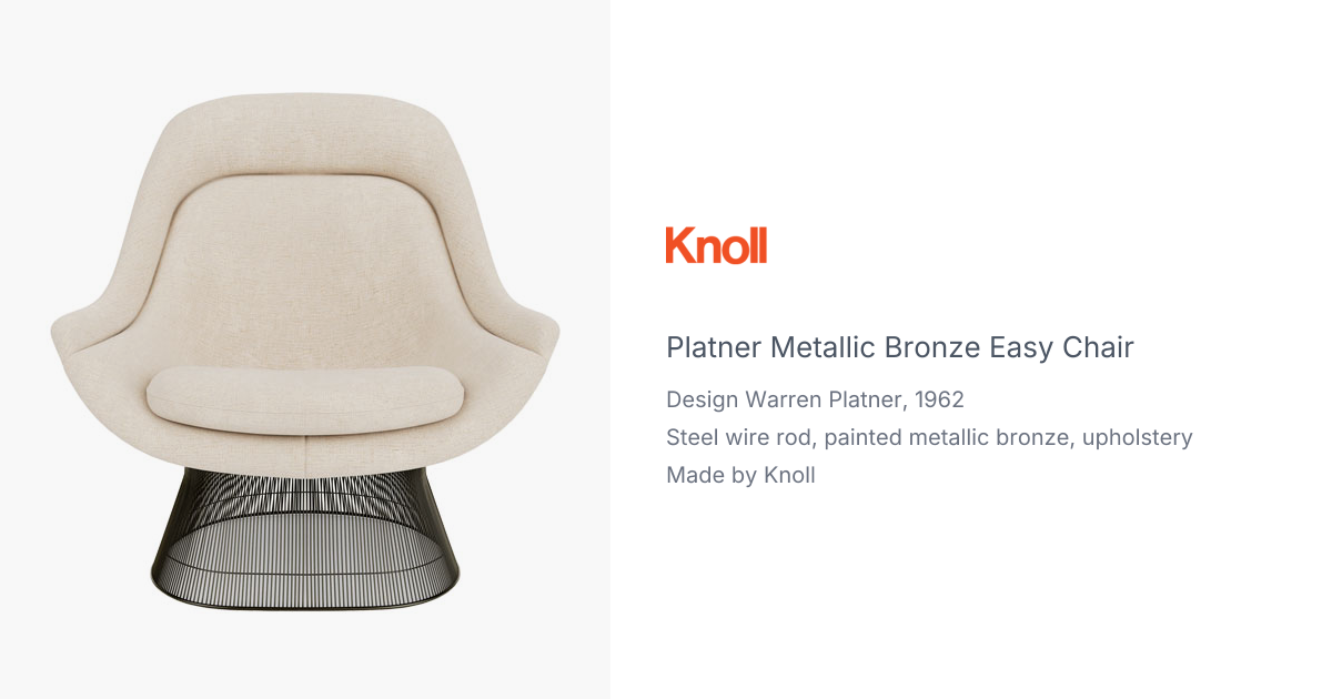 Warren Platner Metallic Bronze Easy Chair produced by Knoll | hive