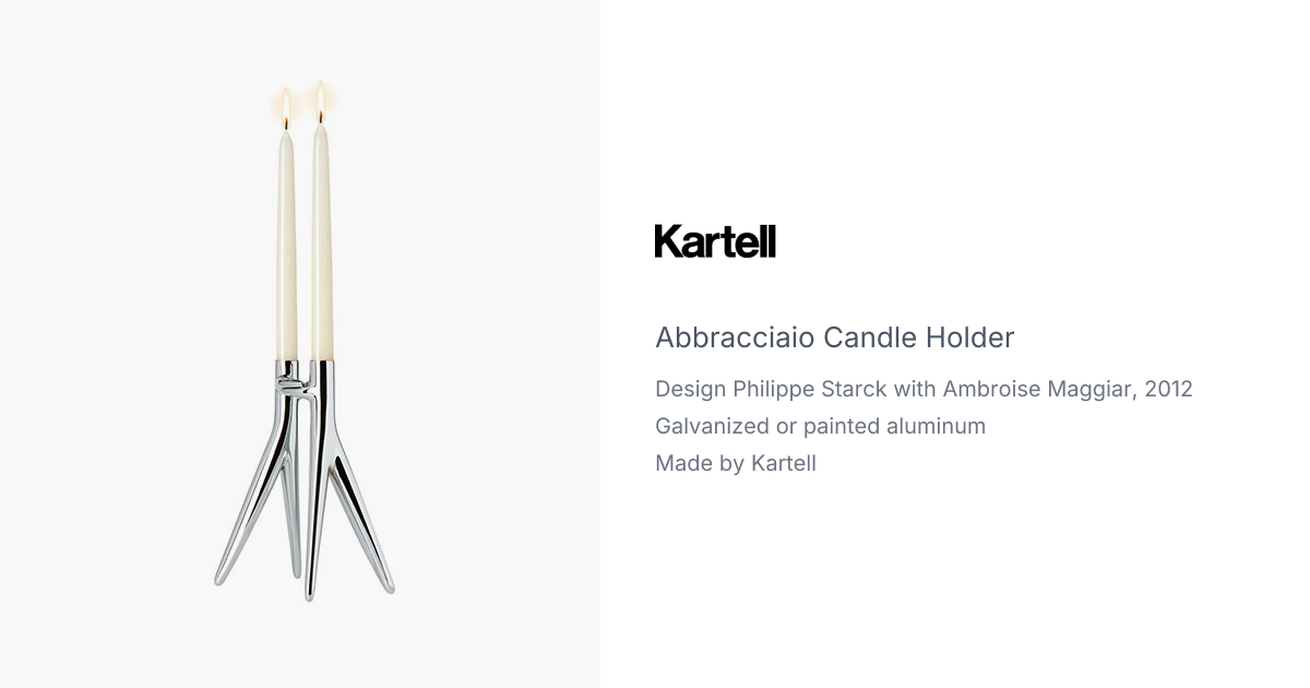Abbracciaio Candle Holder by Philippe Starck for Kartell | hive