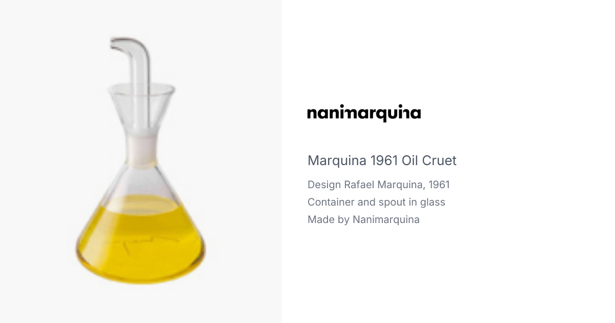 Marquina 1961 Oil Cruet by Rafael Marquina for Nanimarquina | hive