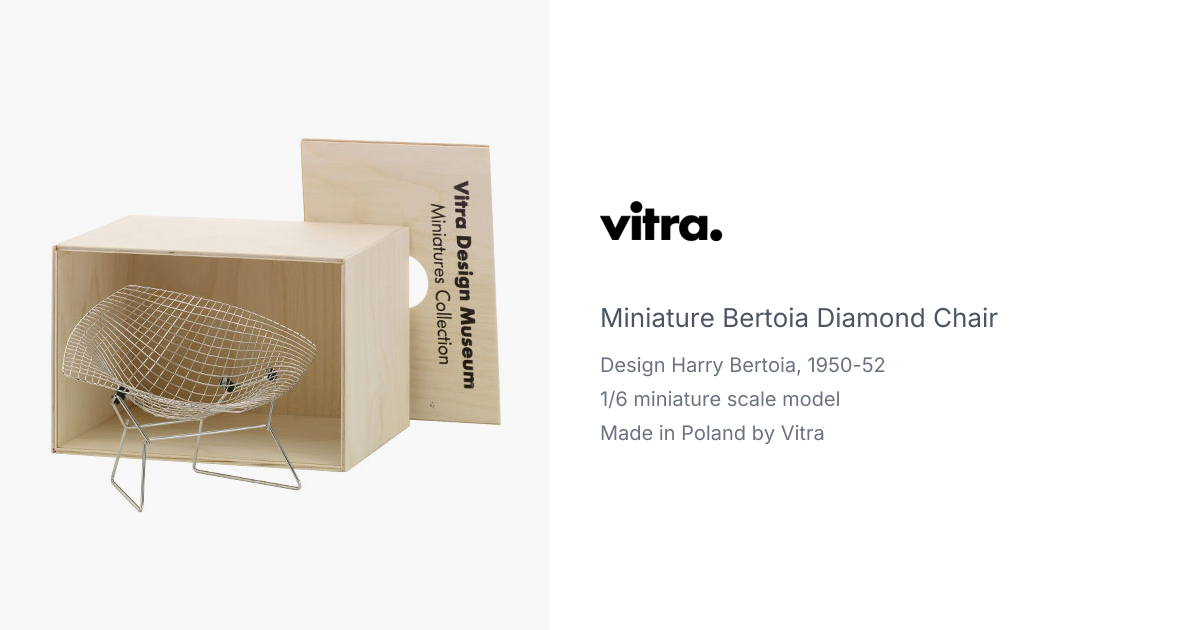 Miniature Harry Bertoia Diamond Chair produced by Vitra Design
