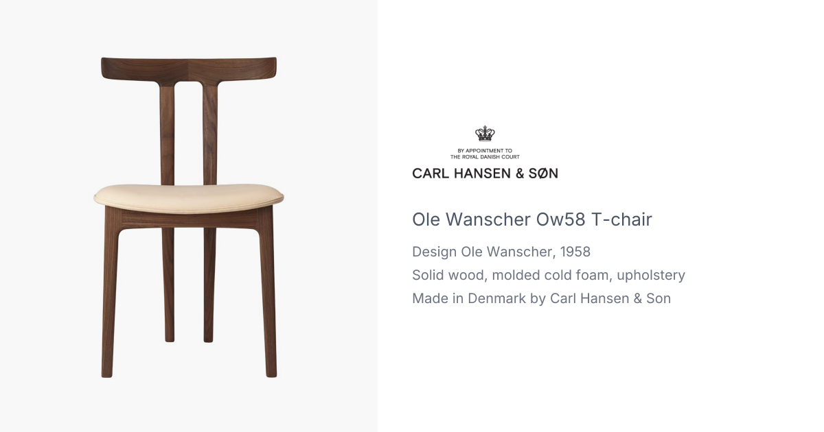 OW58 T-Chair by Ole Wanscher for Carl Hansen & son | hive