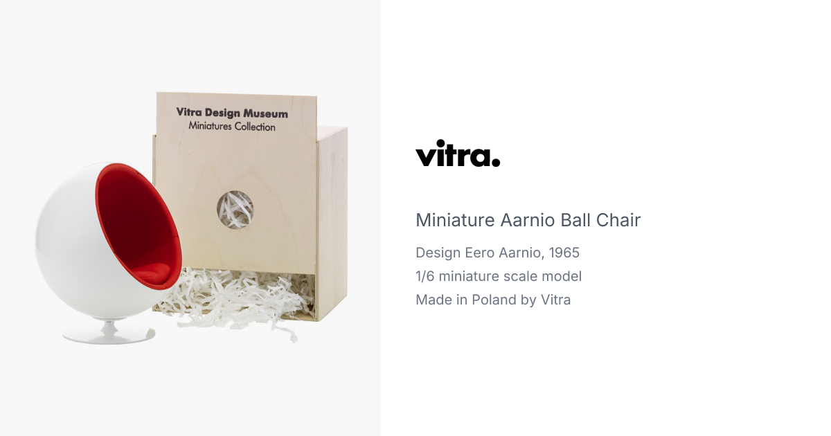 Miniature Eero Aarnio Ball Chair produced by Vitra Design Museum