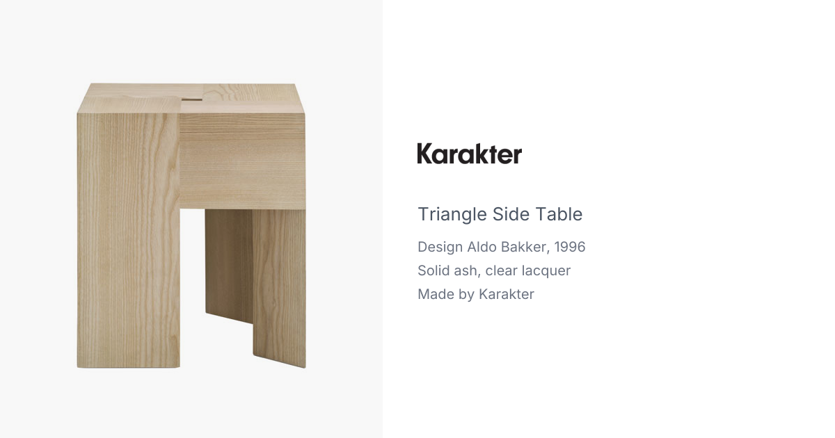 TriAngle Side Table by Aldo Bakker for Karakter | hive