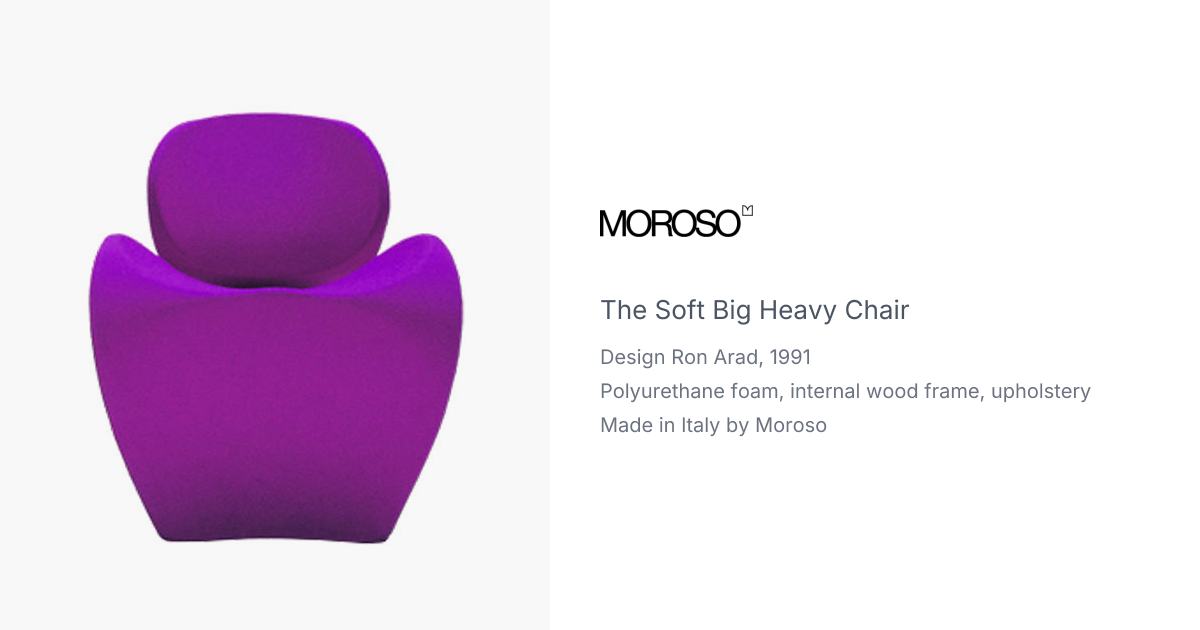 The Soft Big Heavy Chair by Ron Arad for Moroso | hive