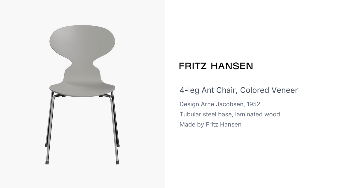 4-Leg Ant Chair, Colored Veneer by Arne Jacobsen for Fritz Hansen