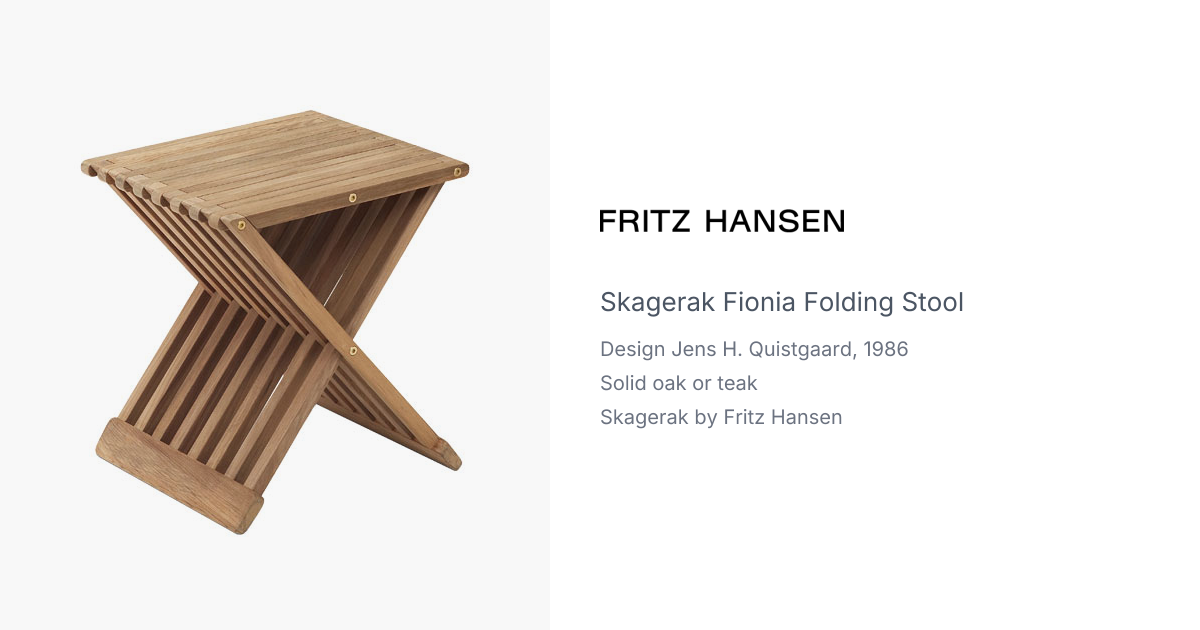 Fionia Folding Stool by Jens H. Quistgaard for Skagerak by Fritz