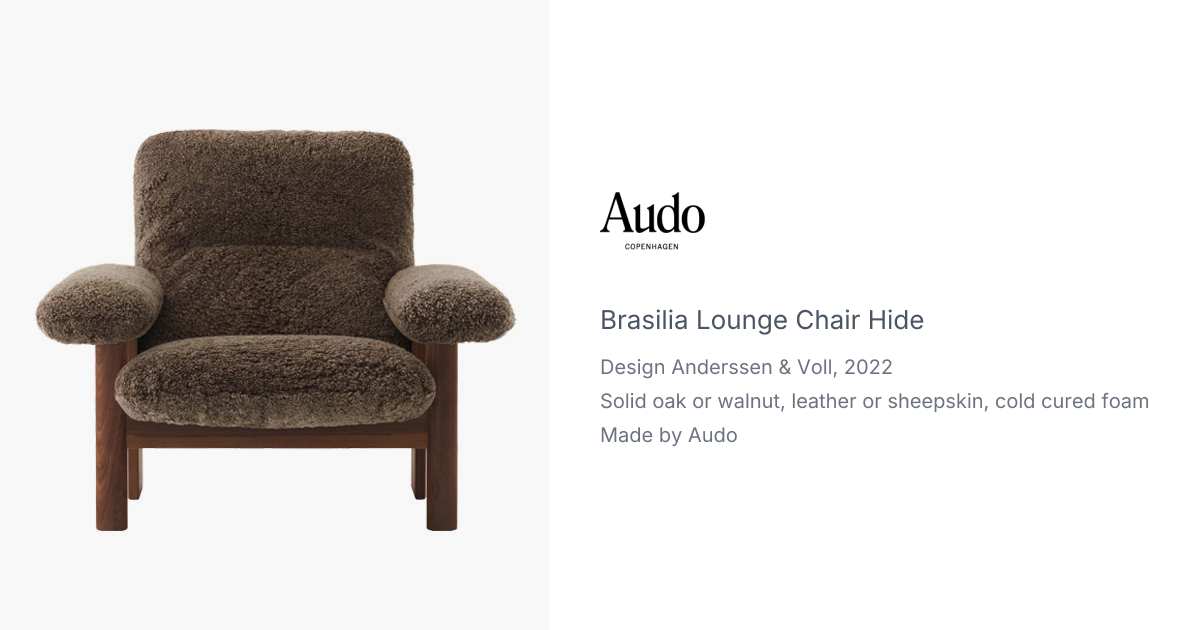 Brasilia Lounge Chair hide by Anderssen & Voll for Audo | hive