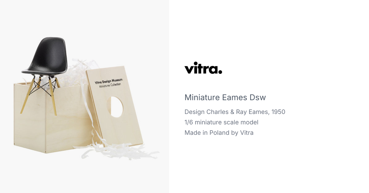 Miniature Charles & Ray Eames DSW Chair produced by Vitra Design