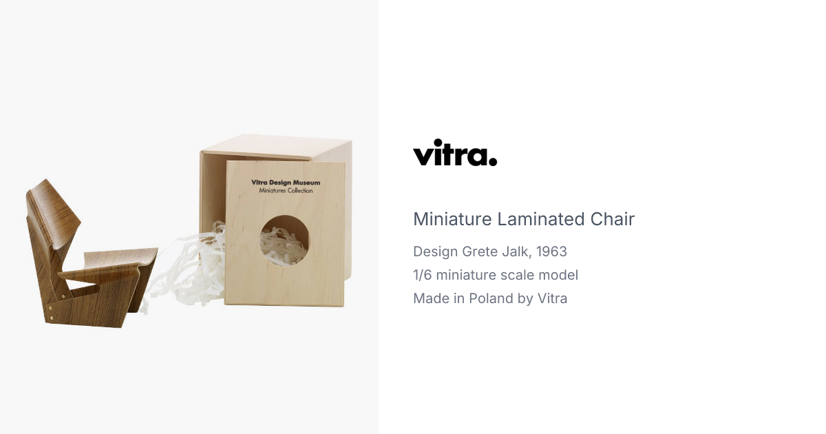 Miniature Grete Jalk Laminated Chair produced by Vitra Design