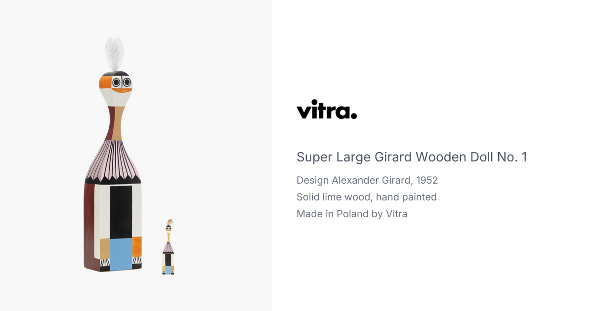 Super Large Girard Wooden Doll No. 1 by Alexander Girard from