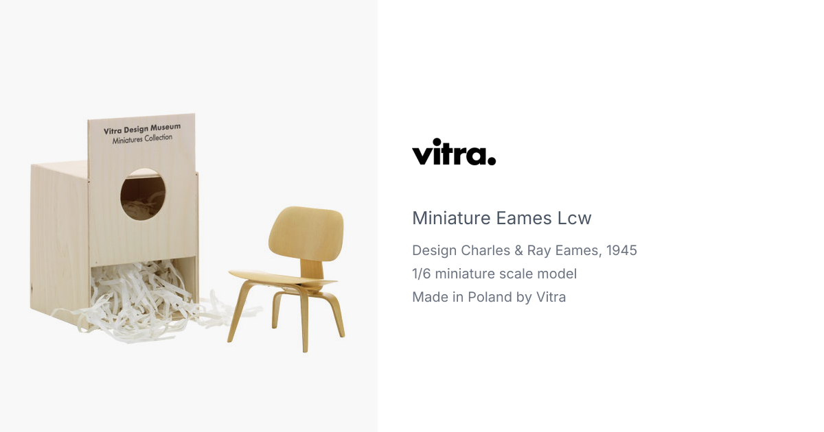 Miniature Charles & Ray Eames LCW produced by Vitra Design Museum