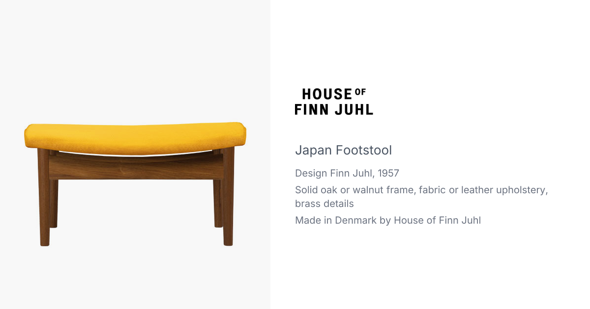 Japan Footstool by Finn Juhl from House of Finn Juhl | hive