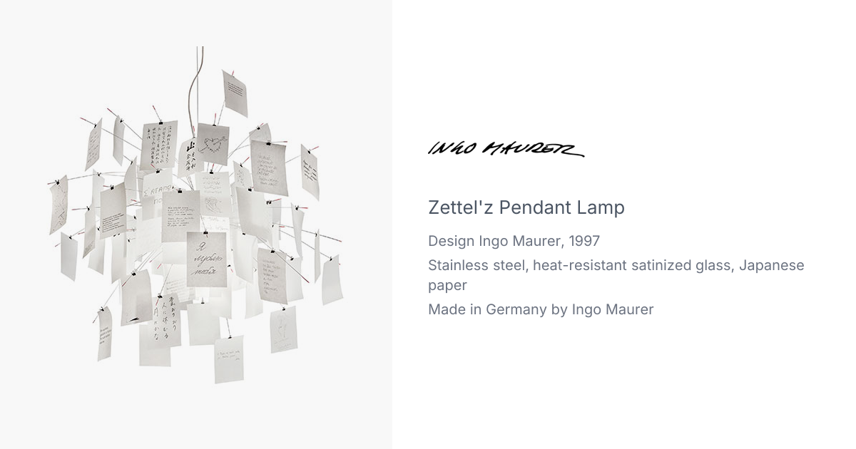 Zettel'z Pendant Lamp by Ingo Maurer | hive