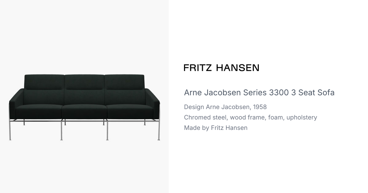 Arne Jacobsen Series 3-seater sofa 3300 for Fritz Hansen | hive